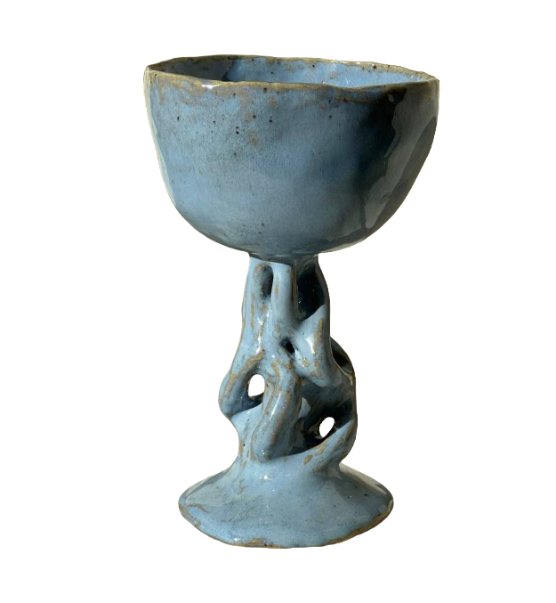Antler candelabra in olive glaze